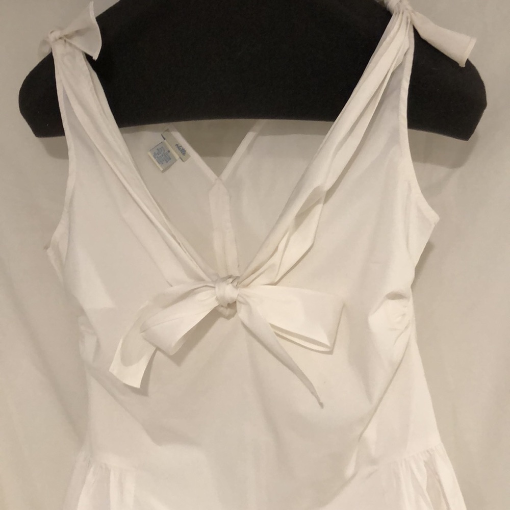 NWOT ANTHROPOLOGIE SZ 8, WHITE POPLIN SLVLSS SUMMER TOP, COTTON/SPANDEX